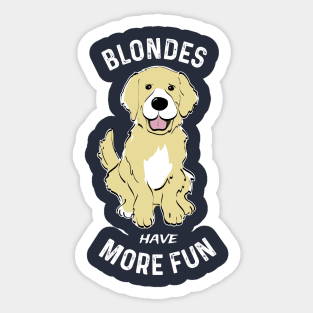 Funny Golden Retriever Blondes Retriever Dog Fan Sticker